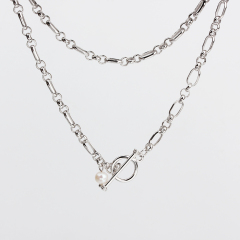 925 Sterling Silver 3+1 Figaro Cable Chain Necklace