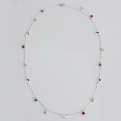 925 Sterling Silver Pearl And Gemtstone Star Necklace For Women