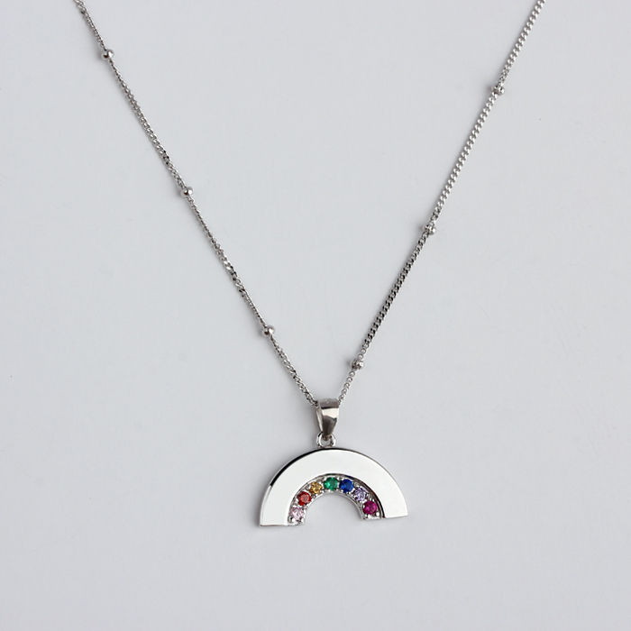 925 Sterling Silver Color Cubic Zirconia Necklace For Women