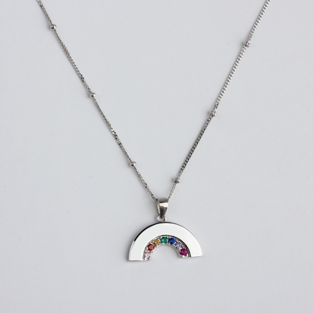 925 Sterling Silver Color Cubic Zirconia Necklace For Women