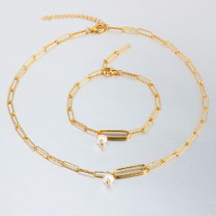 925 Sterling Silver Pearl Faceted-Cut Long Cable Chain Necklace For Women