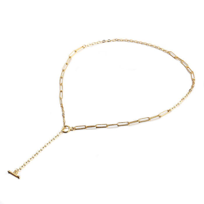 925 Sterling Silver Toggle Clasp Faceted-Cut Chain Necklace