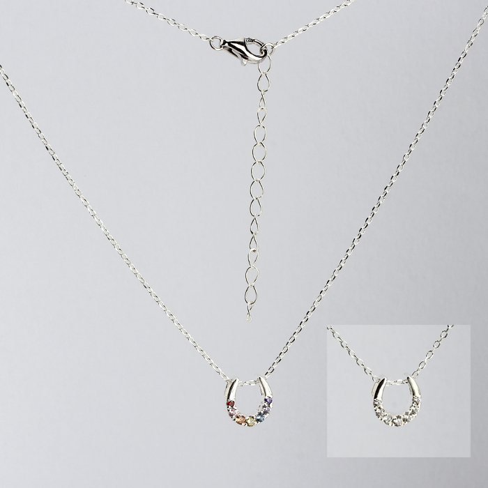 925 Sterling Silver Double Setting CZ Surface Necklace For Women