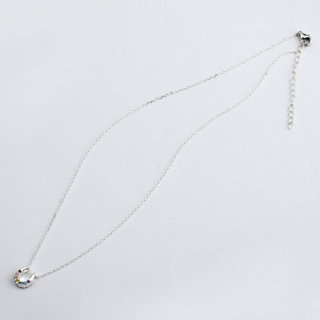925 Sterling Silver Double Setting CZ Surface Necklace For Women