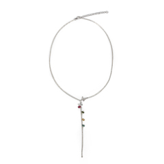 925 Sterling Silver Tourmaline Charm Butterfly Necklace