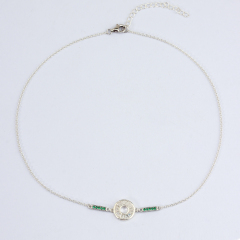 925 Sterling Silver Sets Jewelry Hammered Connector Necklace
