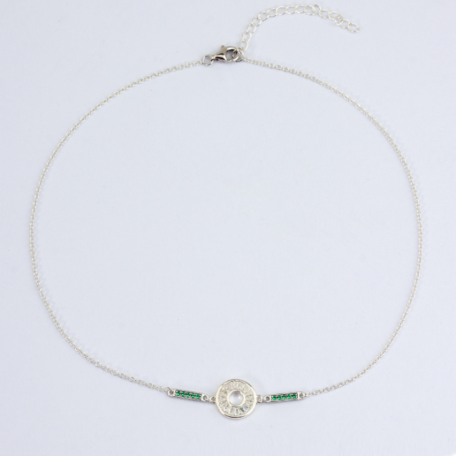 925 Sterling Silver Sets Jewelry Hammered Connector Necklace