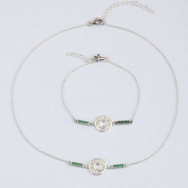 925 Sterling Silver Sets Jewelry Hammered Connector Necklace
