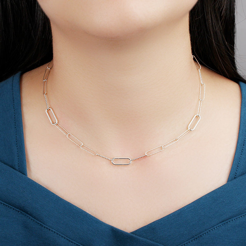 925 Sterling Silver Paperclip Necklace