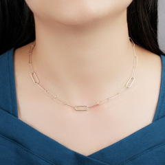 925 Sterling Silver Paperclip Necklace