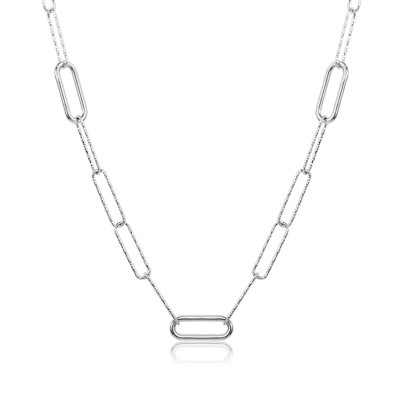925 Sterling Silver Paperclip Necklace