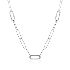 925 Sterling Silver Paperclip Necklace