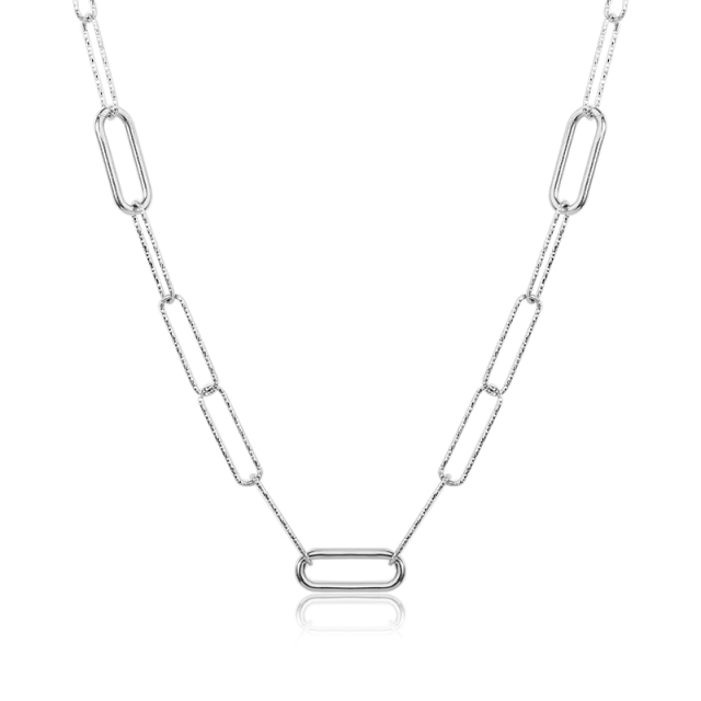 925 Sterling Silver Paperclip Necklace