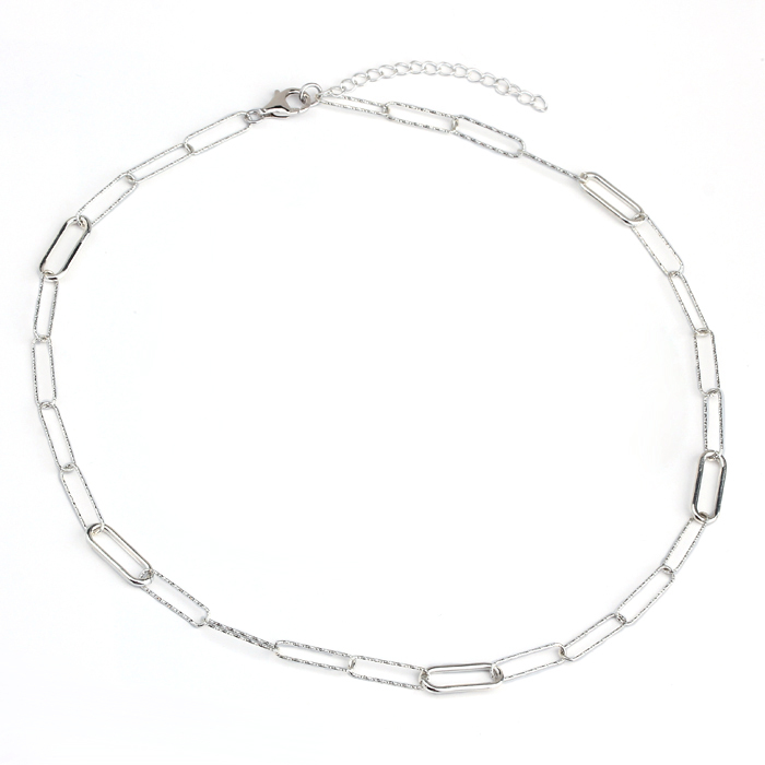 925 Sterling Silver Paperclip Necklace