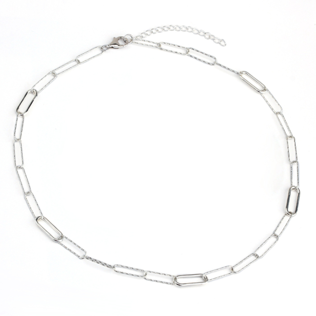 925 Sterling Silver Paperclip Necklace