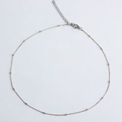 925 Sterling Silver Mini Bead Curb Chain Necklace
