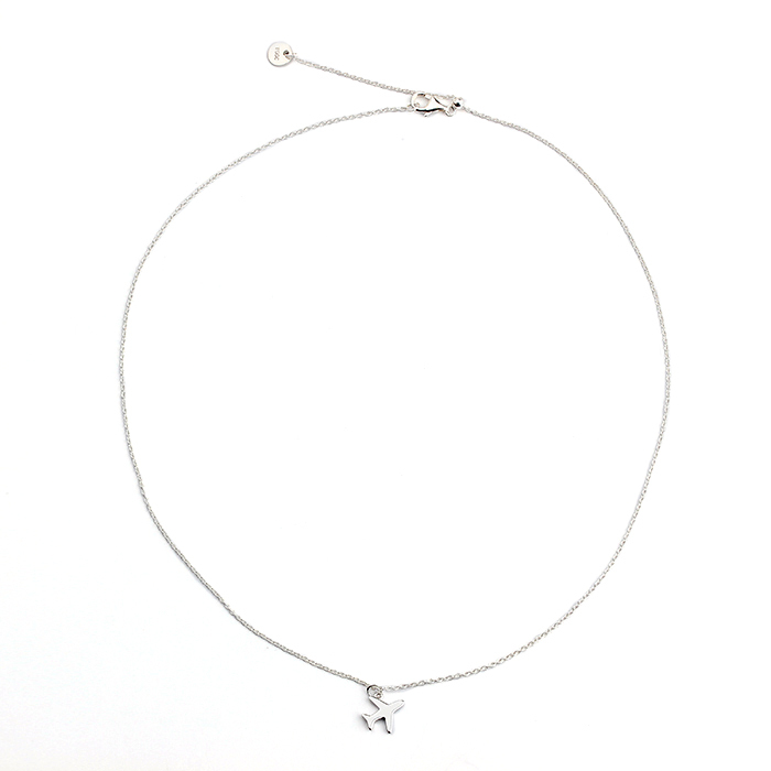 925 Sterling Silver Simple Plane Slider Necklace Adjustable
