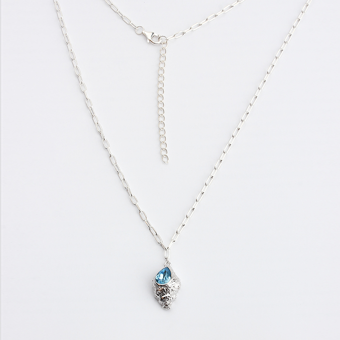 925 Sterling Silver Tear Shape Women Necklace