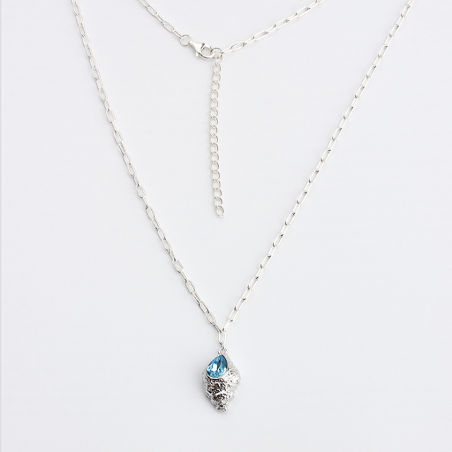 925 Sterling Silver Tear Shape Women Necklace
