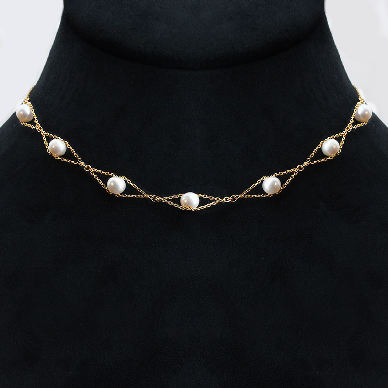 925 Sterling Silver Jewelry Sets Cross Bowknot Pearl Necklace