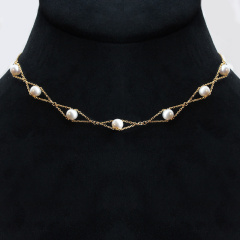 925 Sterling Silver Jewelry Sets Cross Bowknot Pearl Necklace