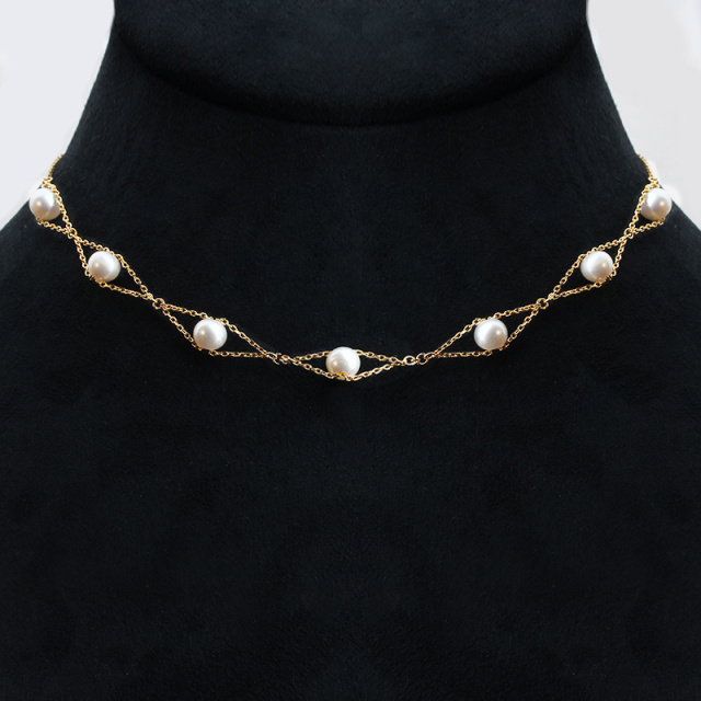 925 Sterling Silver Jewelry Sets Cross Bowknot Pearl Necklace