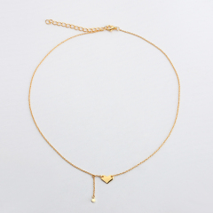 925 Sterling Silver Simple Style Shiny Heart Connector Necklace