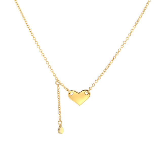 925 Sterling Silver Simple Style Shiny Heart Connector Necklace