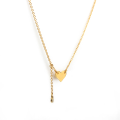925 Sterling Silver Simple Style Shiny Heart Connector Necklace