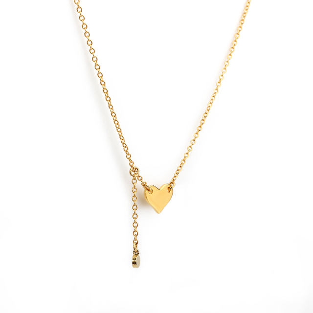 925 Sterling Silver Simple Style Shiny Heart Connector Necklace