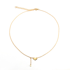 925 Sterling Silver Simple Style Shiny Heart Connector Necklace