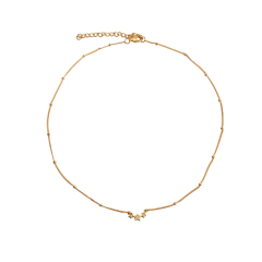 925 Sterling Silver Bead Chain Mini Star Connector Necklace