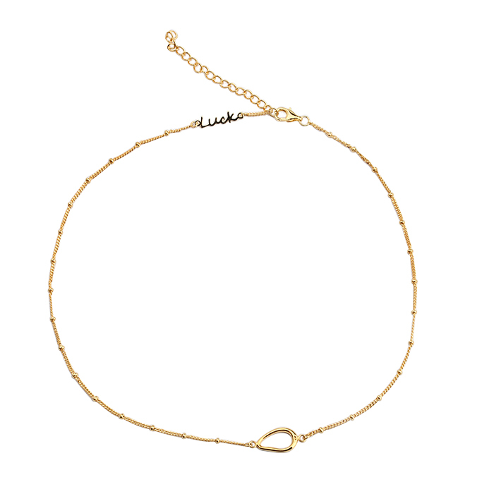 925 Sterling Silver Simple Luck Connector Curb Chain With Round Beads Necklace