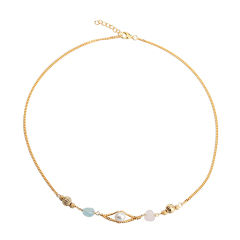 925 Sterling Silver Pearl With Gemstone Women'S Jewellery Necklace