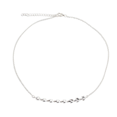 925 Sterling Silver Simple Shiny Leaf Connector Necklace 2021 New Trend
