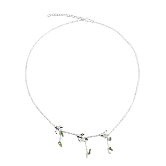 925 Sterling Silver Bee  Gemstone Charm Necklace Jewellery