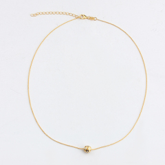 925 Sterlings Silver CZ Ball Bead Necklace For Girls