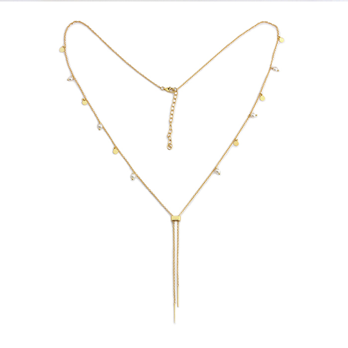 925 Sterling Silver Pearl Coin Charm Sliding Necklace For Women