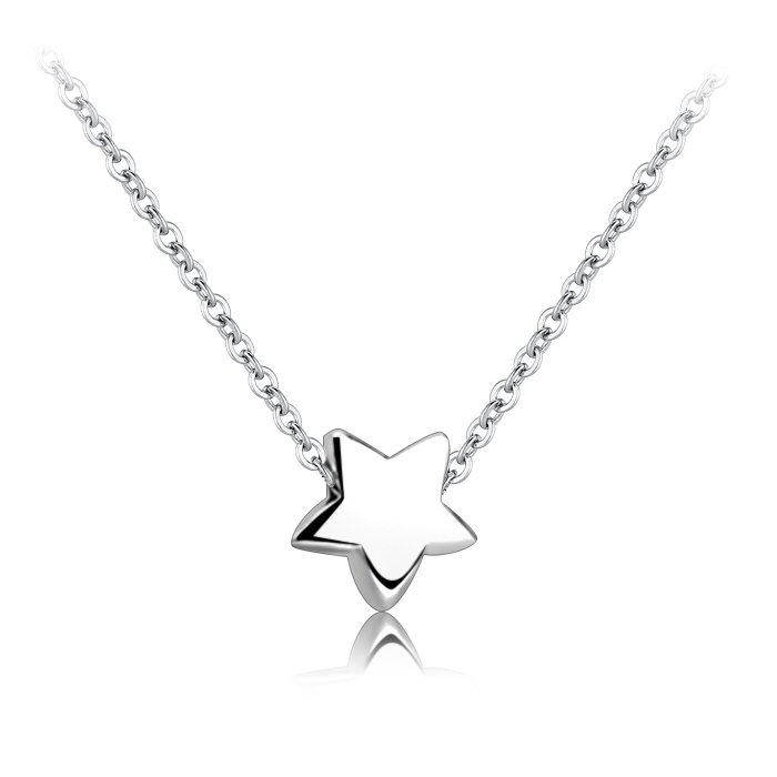 925 Sterling Silver Sweet Star Bead Chain Necklace