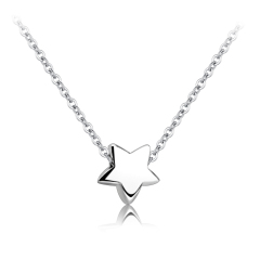925 Sterling Silver Sweet Star Bead Chain Necklace