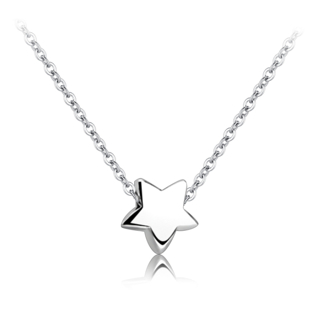 925 Sterling Silver Sweet Star Bead Chain Necklace