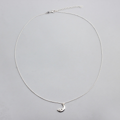 925 Sterling Silver Moon Charm Trendy Jewellery Necklace