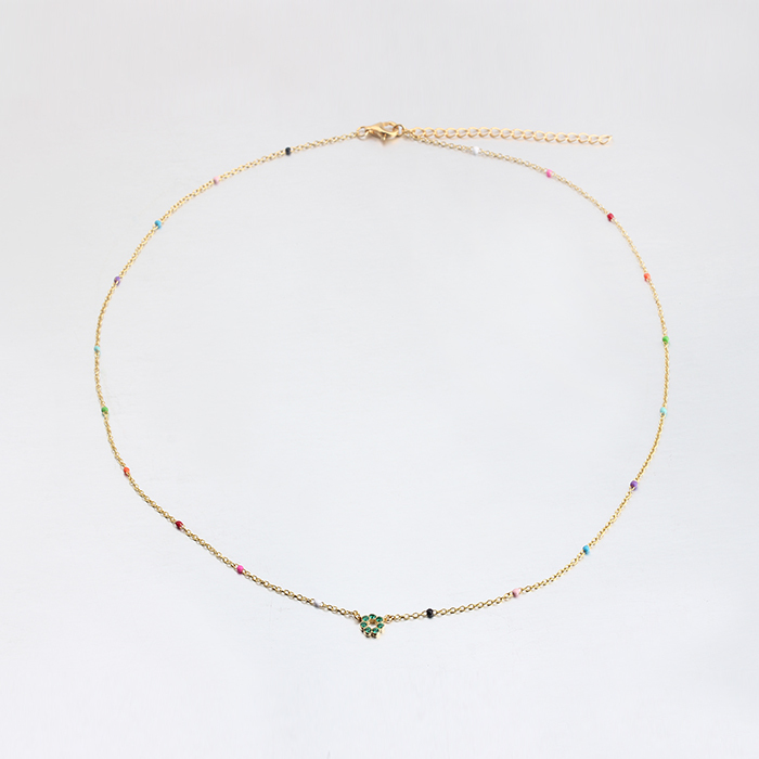 925 Sterling Silver Enamel Sets Necklace