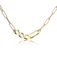 925 Sterling Silver Cut Paperclip Chain Figaro Chain Necklace