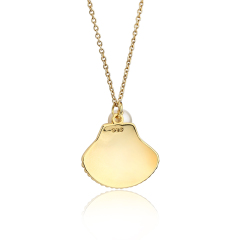 925 Sterling Silver Shell Pendant Necklace With Pearl