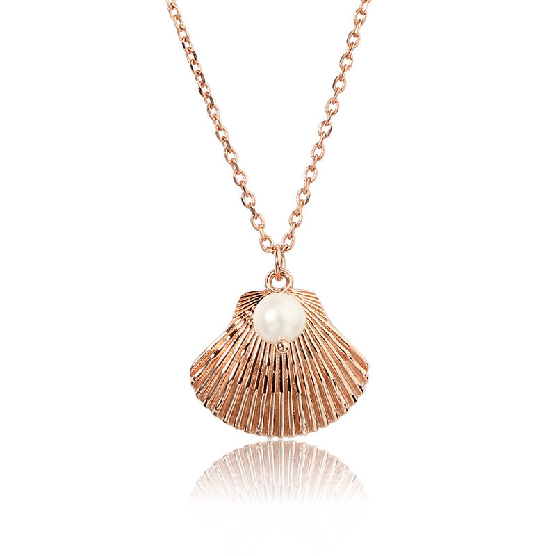 925 Sterling Silver Shell Pendant Necklace With Pearl