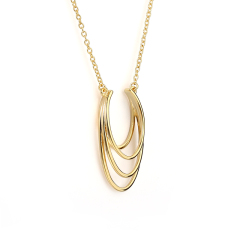 925 Sterling Silver Simple Lines Pendant Necklace