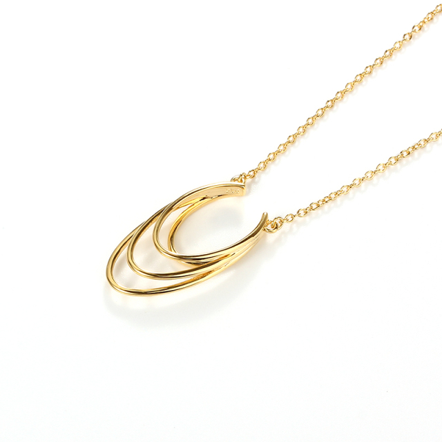 925 Sterling Silver Simple Lines Pendant Necklace