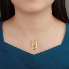 925 Sterling Silver Simple Lines Pendant Necklace