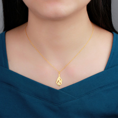 925 Sterling Silver Brush Leaf Pendant Necklace
